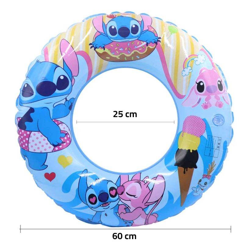 Kids Swimming Pool Float Tube Stitch Movie Character Printed Size Diameter 60 cm for Age 3-6 Years